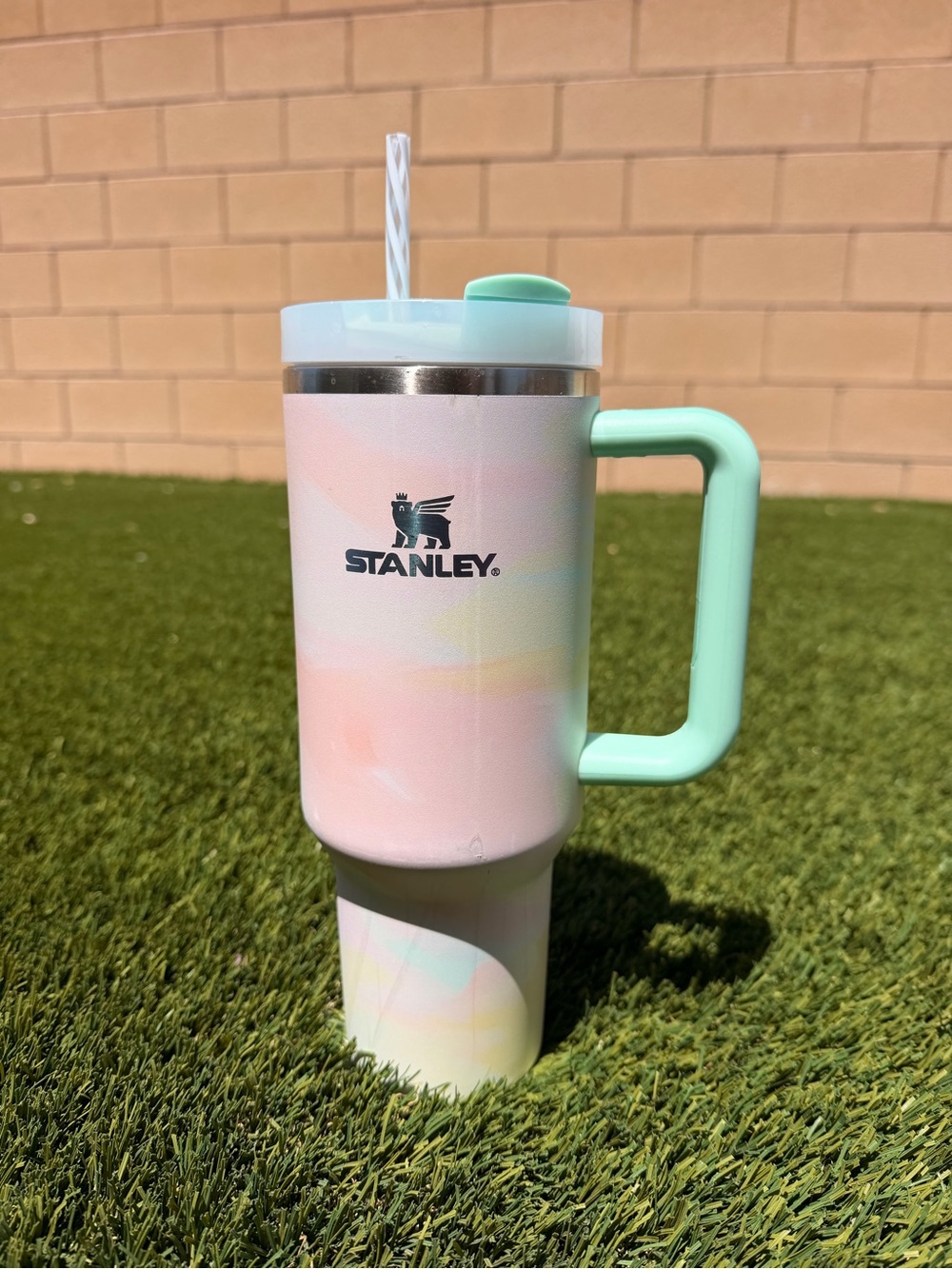 Stanley Pastel Pink & Mint Insulated Travel Mug with Handle